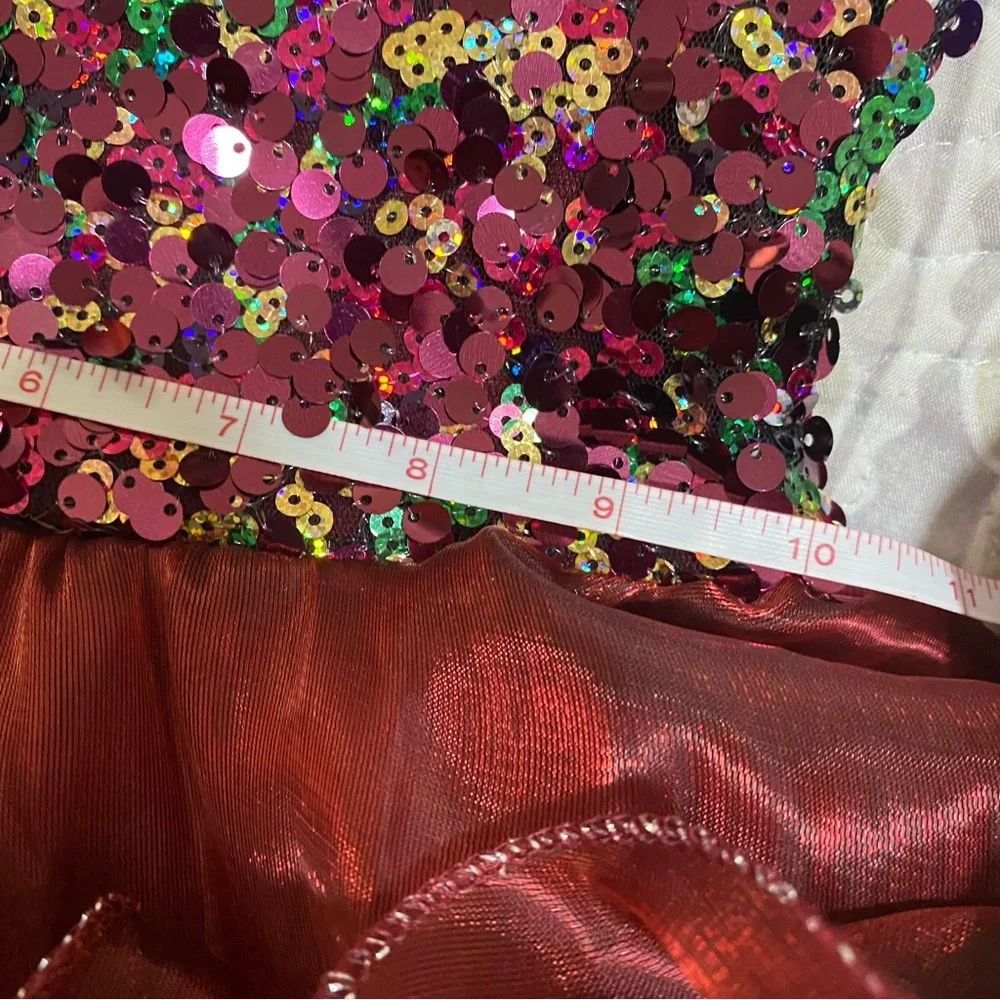 NEW Glamour Costumes Girls Medium Pageant Sequin Dance Dress Style Ruffled Skirt